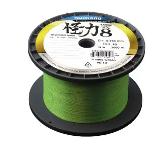 Alternative view of Shimano Flätlina Kairiki 8 3000m 0.13mm 8.2kg M Green