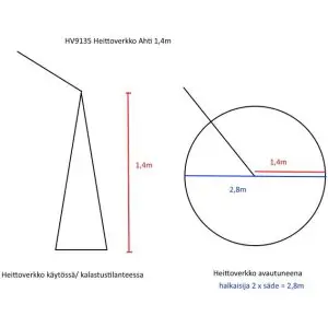 Alternative view of AHTI-KASTNÄT 9MM MASKA, 1,4 M RADIE,GARN 210/6 VIT