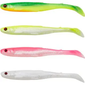 Savage Gear Slender Scoop Shad 9cm, 4g, 4st. Färg: Mörkvattenmix