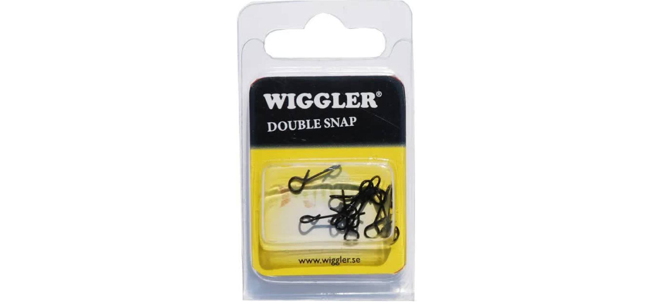 Wiggler Dubbel Snap är en hake som används vid pimpelfiske och är mycket populär att sätta emellan vertikalpirken och kroken.