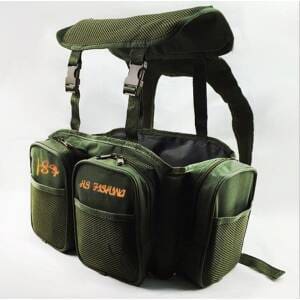 Carp Havsfiske Grön Harness väska Pack Ryggsäck Converter Pocket för alla Seat Box Tackle lådor Saltwater Freshwater