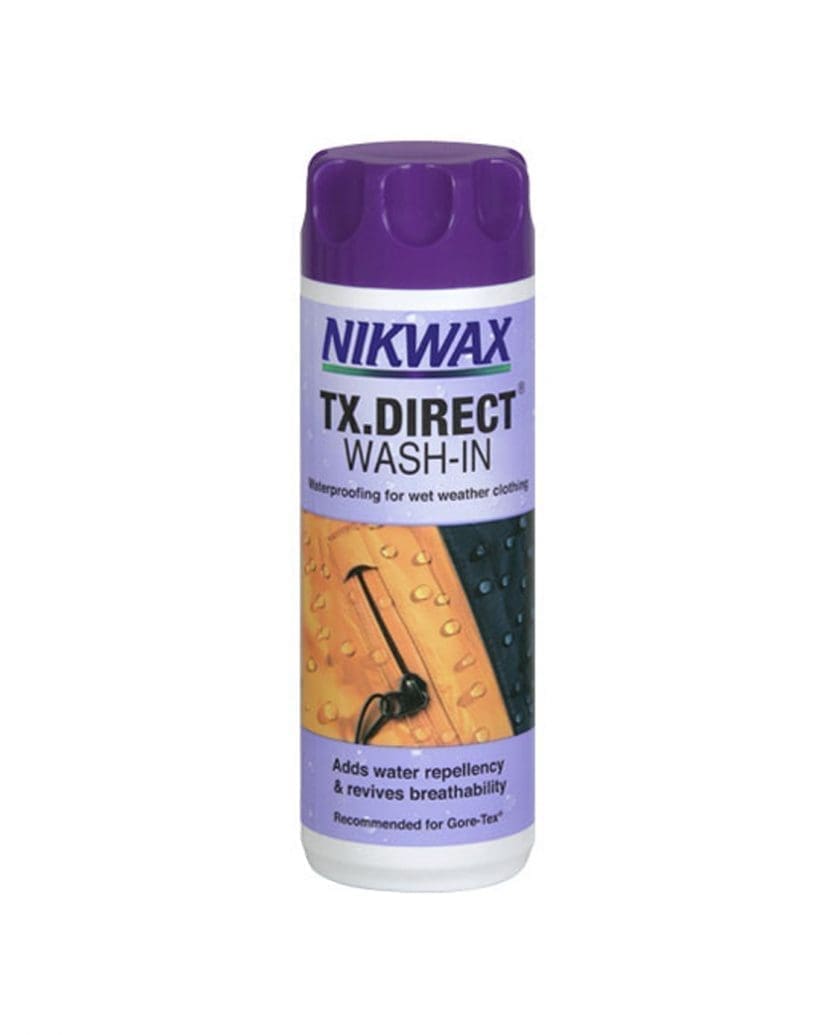 Nikwax TX Direct Wash-In är ett impregneringsmedel gjord för att återuppta och förbättra vattentäthet. Rekommenderas för Gore-Tex och liknande ånggenomsläppliga plagg utan absorberande foder.
