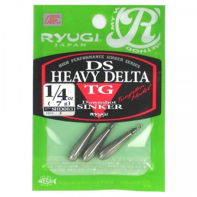 Ryugi Heavy Delta TG Sinker är stavformade vikter gjorda av volfram med ett lekande.