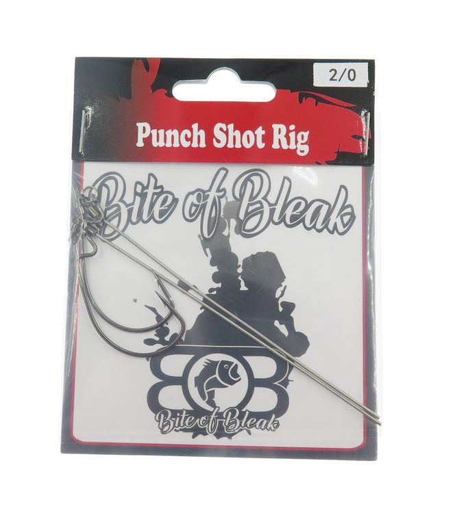 Längst botten har våra Punch shot rigs en stel wire som är fäst med ett lekande.
