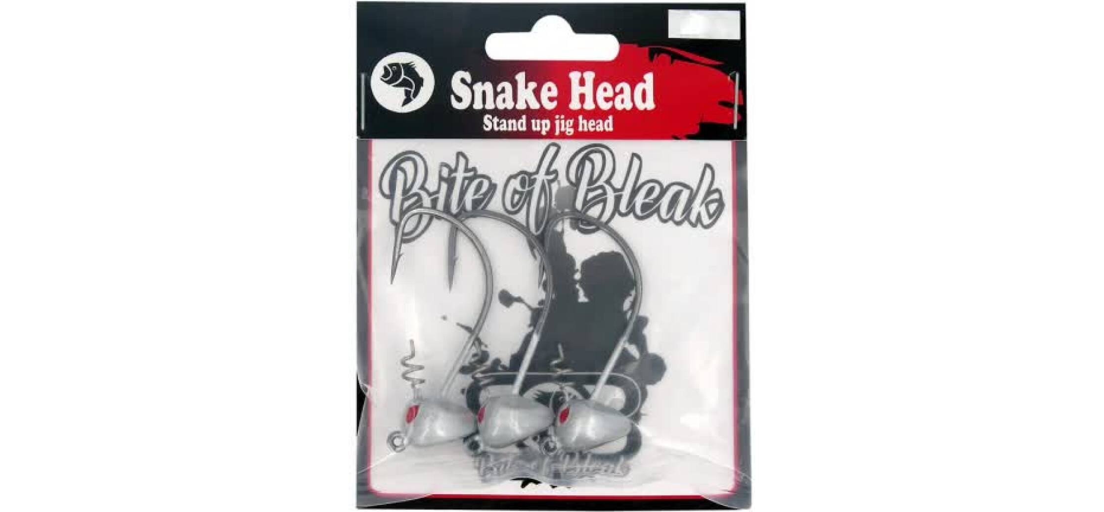 Bite of Bleak Snake head Standup Jighead är en 90 graders stand-up skalle