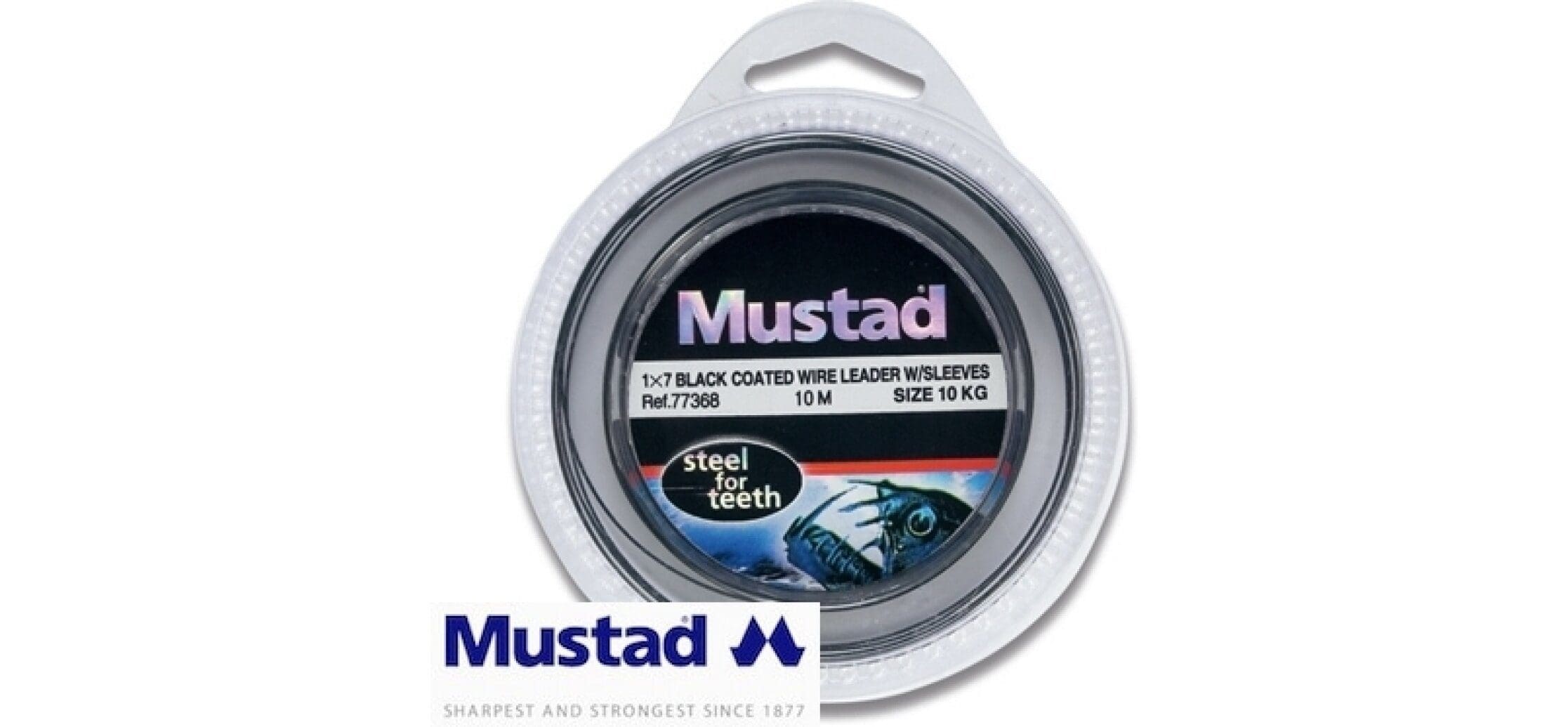 Mustad 1x7 black coated wire Leader 10m 7 kg