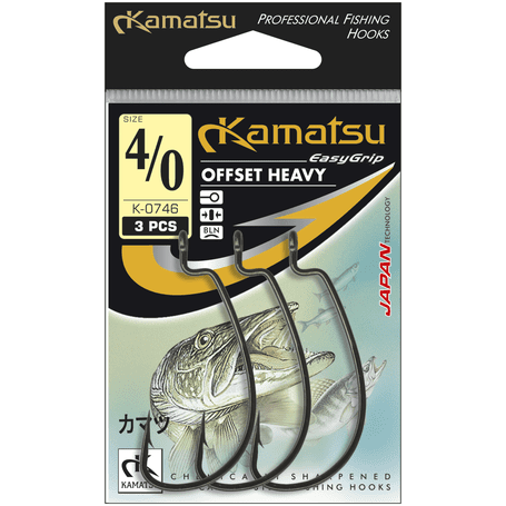 Kamatsu Offset Heavy 3/0 Black Nickel Ringed