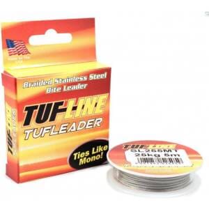 Tuf-Line flätad rostfritt stål Tuf-Leader, 0,33mm 12kg, 5m