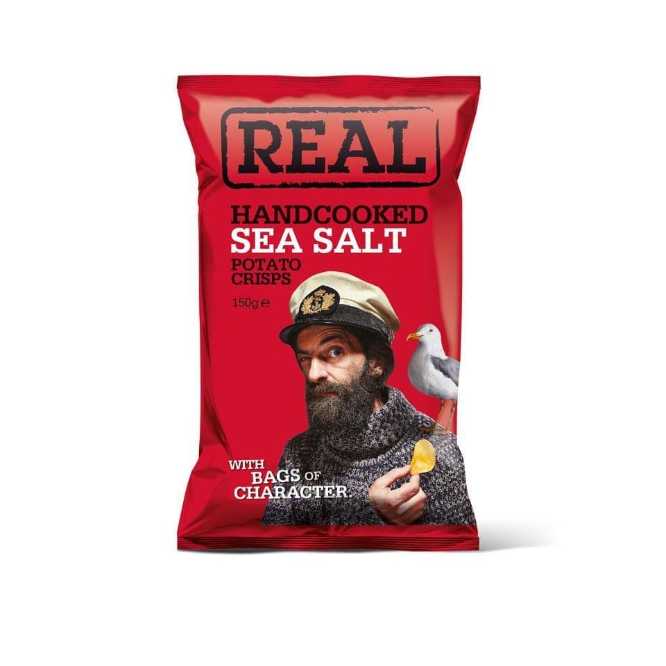 Real Hand Cooked Sea Salt Crisps, 150g