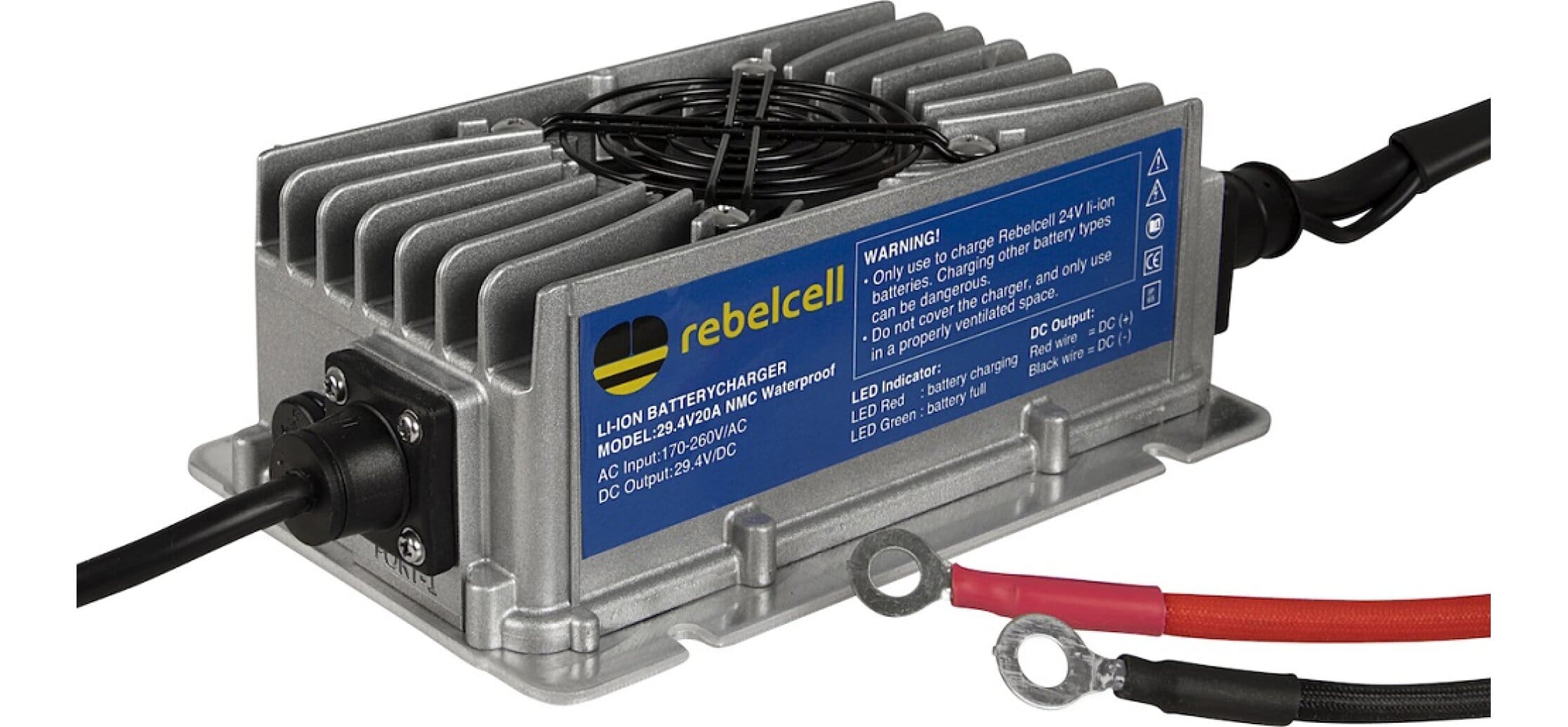 Rebelcell vattentät (IP65) laddare 29.4V20A