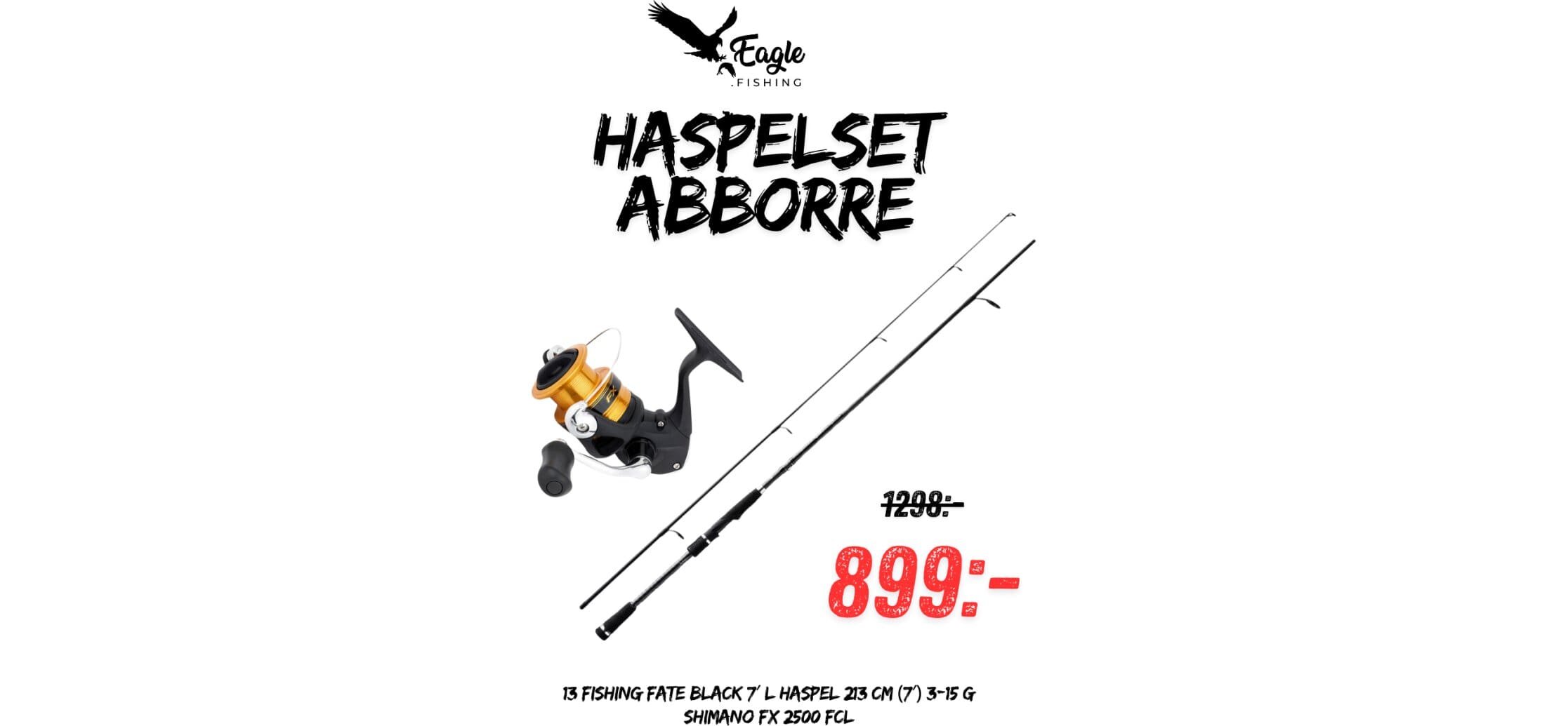 Haspelset Abborre 3-15g - 13 Fishing Fate Black 7′ L Haspel + Shimano FX 2500 FCL