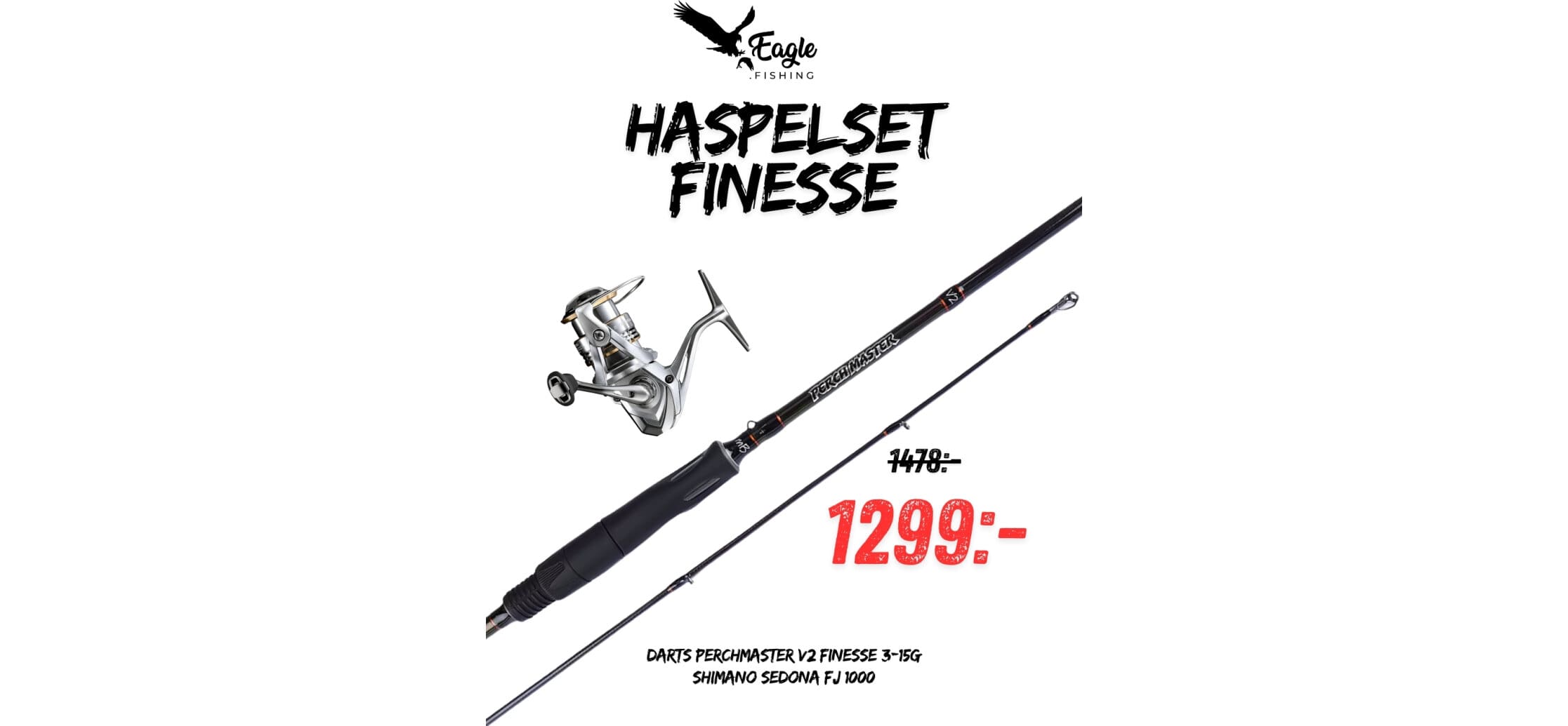 Haspelset Finesse 3-15g - Darts PERCH MASTER V2 Finesse + Shimano Sedona FJ 1000